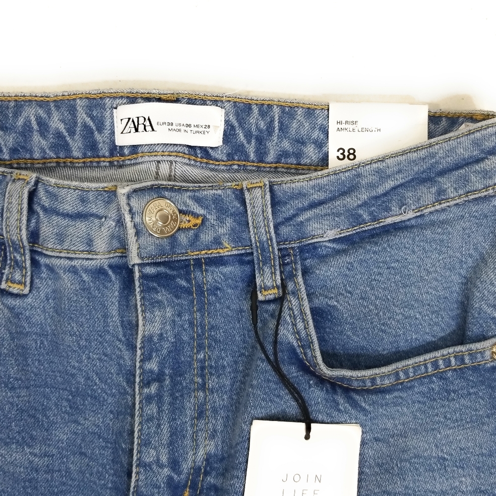 ZARA NWT Slim High Rise Ankle Length Jeans Size 6 - Picture 8 of 8